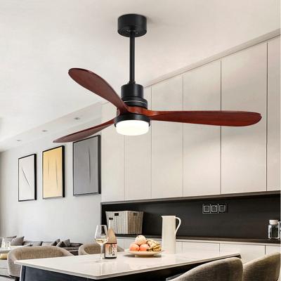 China Lighting works mountain wholesale wooden air blades outdoor decorative ceiling fan with remote control led lights for sale