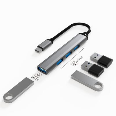 China New Product ABS + Alloy 4 in 1 USB Type C Hub Adapter with Multiport USB3.0/2.0 for PC Computer Accessories for sale