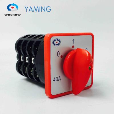 China Manual Motor Switch 4 Pole 3 Position Rotary Switch 7.5kw 40A Changeover Cam Switch for sale