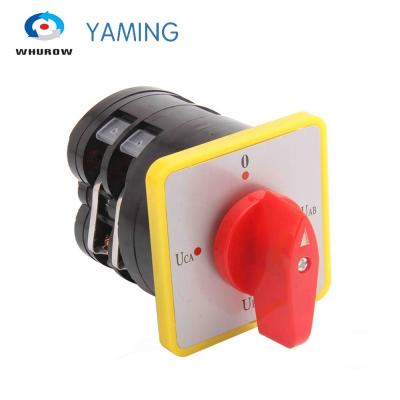 China Circuit Control Rotary Switch LW5-16YH2/2 Transfer Switch 16A 2 Pole 4 Position Motor Circuit Changeover Rotary Switch Silver Contact for sale