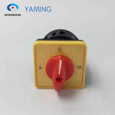 China Circle YM98-16/1 Position YM98-16/1 Control A-O-M 3 Rotary Cam Switch Panel Yellow Selector 16A 1 Pole Shift Control Circuit Red Cam Switch for sale