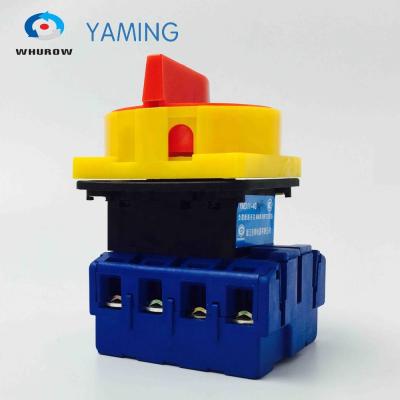 China Motor Switch Locking Isolator Switch With Padlock Panel 40A 4 Phase 2 Position On-Off Change Rotary Switches YMD11-40A/4P for sale