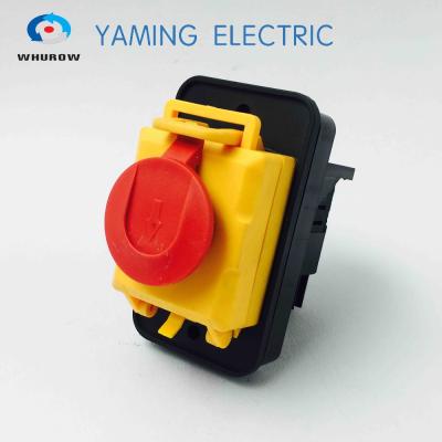 China Electromagnetic Initiator 12 Pin On Off 16A 230V Momentary Switch Switch With Protective Cover Lock Waterproof YCZ5-A for sale