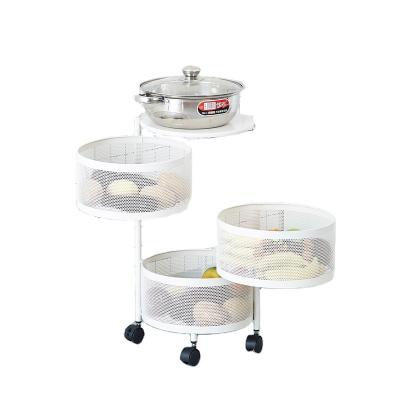 China 2021 Sustainable New Design Kitchen Storage Rotating Multi Layer Storage Fruit Basket Vegetable Rack for sale