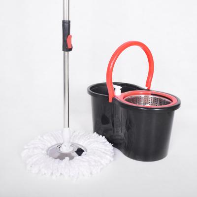 China High Quality Hot Selling Sustainable Brooms Floor Cleaning Absorbent Stick Handle Rotating Broom Set With Plastic Broom Bucket for sale