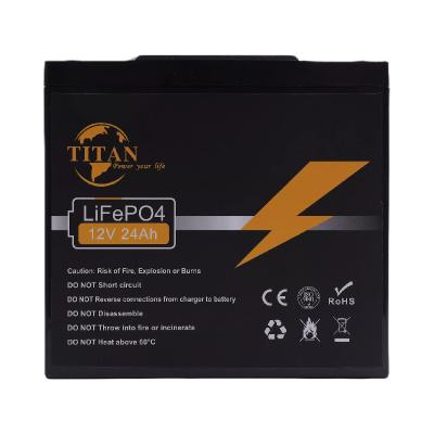 China High quality high capacity backup Odm hot sale lifepo4 12V 24ah backup battery 24Ah for sale