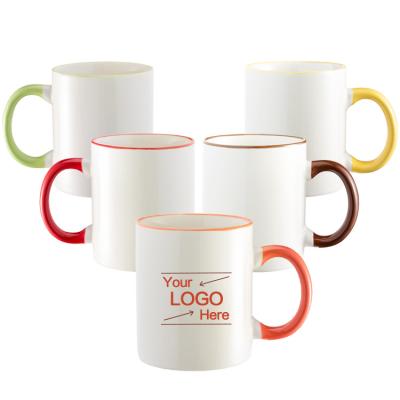 China Good Quality Empty White Sublimation Customized Ceramic 11oz Coffee Mug Viable For Sublimation for sale