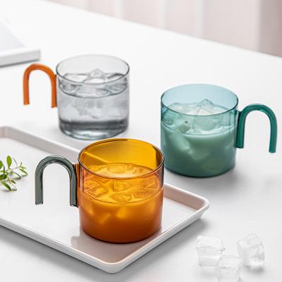 China 300ml 10oz N Borosilicate Glass Handle Viable Factory Creative New Arrival Customized And Uniquely Designed Colored Mugs for sale