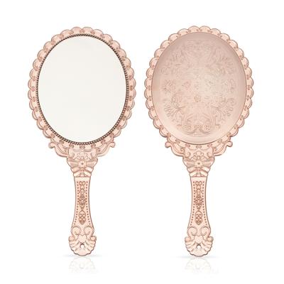 China Wholesale Custom Hand Held Mirror Private Label Lighted Hand Held Makeup Mirror for sale