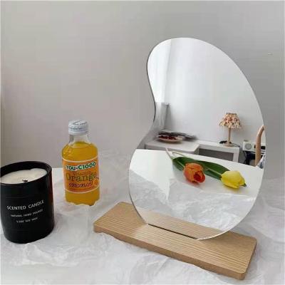 China INS Style Lighted Photo Props Irregular Mirror Desk Table Makeup Mirror Simple Mirror for sale