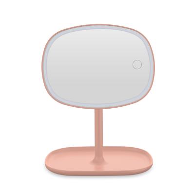 China Custom Lighted Makeup Mirror LED Table Lights Cosmetics Care Beauty Desk Mirror for sale