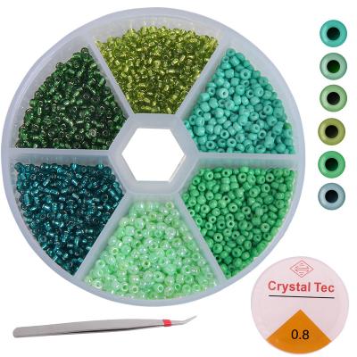 China Round 6 Color Glass Beads For DIY Jewelry Making 2mm Glass Beads Round Space Glass Beads Kits Wholesales for sale