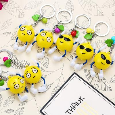 China Fashion Korean Cute Creative Smiling Key Chain Car PVC Small Metal Cartoon Pendant Keychain for sale