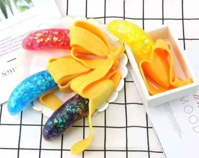 China New Creative Tpr Squeeze Tape Banana TPR Squeeze Banana Decompression Toy for sale