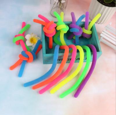 China TPR Noodle Toy Stress Relief Stretchy Colorful Rope Sensory Stretchy Person Stretchy Toys Elastic Noodle Toys for sale