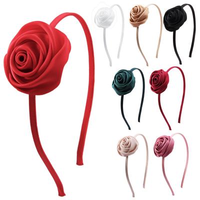 China Wholesale European and American Style Women Fashion Rose Headband Flower Wedding Hair Bands for Girls Women Hair Accessories Set for sale