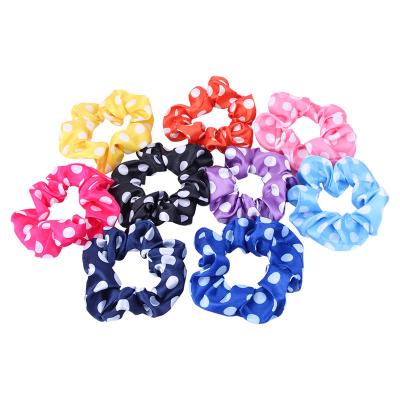 China Fashionable Cute Candygirl Polka Dot Print Scrunchies Elastic Hair Accessories Elastic Bands Hair Tie Small For Women for sale