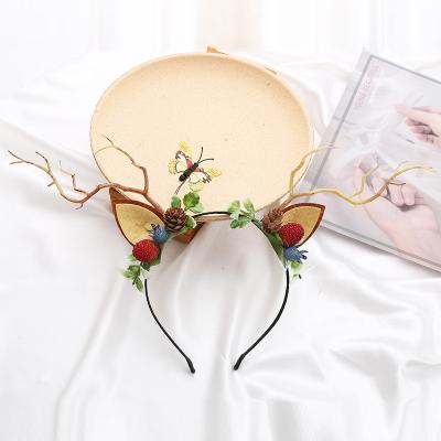 China Eco-friendly Korean Headband Halloween Headband Antler Christmas Flashing Lights Headdress Elk Elk Glowing Headband for sale