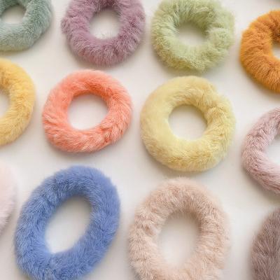 China Hot Candygirl 8pcs European and American plush style hair tie for winter plush hair band for girls cute plush hair rubber accessories wholesale for sale