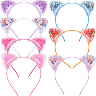 China Custom Candygirl 0.5cm Rural Quicksand Wind Cat Ear Headband Cat Ear Headband For Girl Quicksand Headbands Women for sale