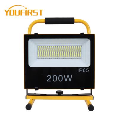 China Construction Camping/Car/Emergency/Park/Stadium Ip65 Led Work Rechargeable Portable Outdoor Waterproof Camping Safety 100w 200w Led Flood Light for sale