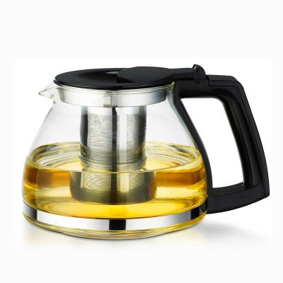 China Sustainable Multiple Cheap Heat Resistant Glass Teapot Coffee Pot With 304 Stainless Steel Infuser for sale