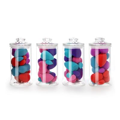 China Freshness Preservation 4 Pcs Sets High Capacity Quality Durable Wide Mouth Glass Storage Bottles Jars for sale