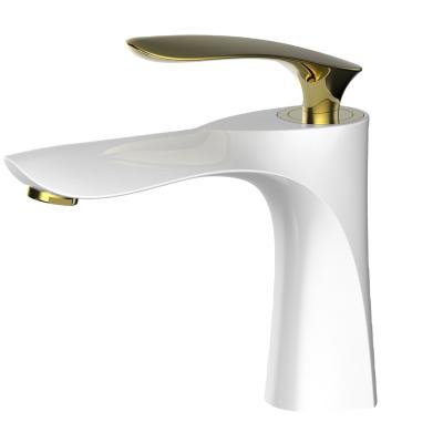 China 2021 China Modern Brass Single Handle White Kitchen Faucet On Hot Sale for sale