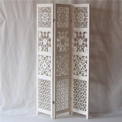 China Europe High Quality Decorative Wood Folding Screen 3 Panel Privacy Screen Folding Room Divider for sale