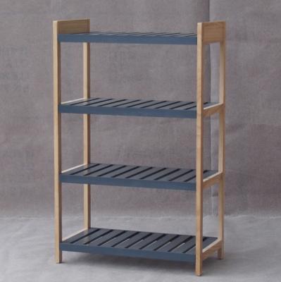 China Sustainable Multifunctional Rack Wooden Shoe Rack 4 Tier, Wooden Storage Rack, Wooden Dish Rack for sale