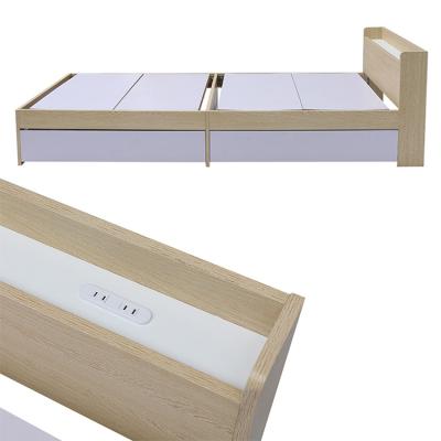 China Hot Selling Wooden Panel Smart Bed With Power Plant Easy Assembly for sale