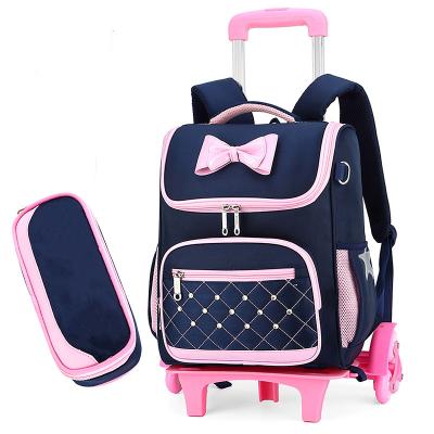 China Cartoon Children Trolley Toddler School Bookbags Anti-theft Kids WheelsSchool Bags Mochilas For Boys Girls Primary Middle School Students for sale