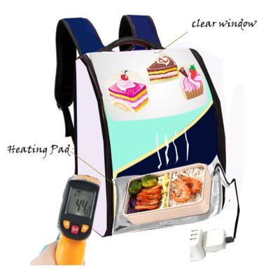 China Clear Window Insulated With USB Heated Insulated Warmer Food Cooler Bag for sale