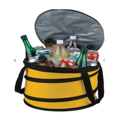 China Small Insulated Portable Round Foldable Heat Insulation Bag Lunch Bag Cooler Bag for sale