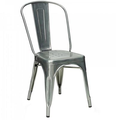 China Wholesale Antique Industrial Style Used Metal Chair Iron Stackable Restaurant Cafe Dining Chair Bistro Tolix Metal Dining Chair for sale