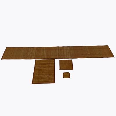 China Waterproof Four-piece bamboo table mat / place mat / coaster mat / bowl for dining for sale