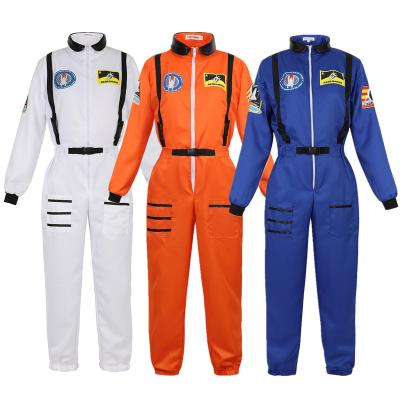 China 2022 Polyester Astronaut Costume Men Halloween Costume Women Astronaut Suit Space Suit Roly Play for sale