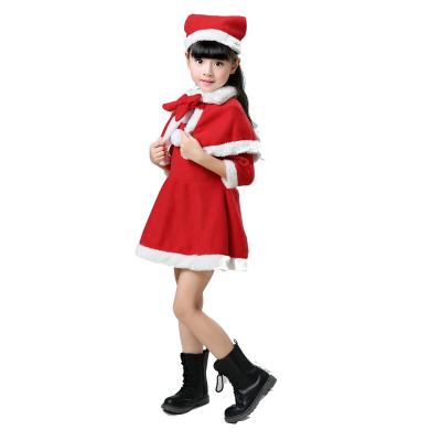 China Hot Selling Santa Claus Baby Hat Winter Clothing Girl Christmas Dress Costume Set Dance Stage Performance Christmas Dress for sale