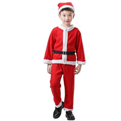 China Hot Sale Christmas Costume Children's Red Suit Boy Santa Costume Three-Piece Party Dancing Stage Performance for sale