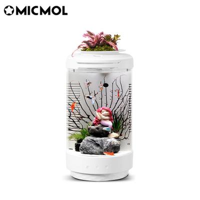 China 4.3L High Quality Acrylic Viable Aquarium Plants Mini Aquarium Tank Aquariums Accessories for Workplace Office and Home Decor for sale