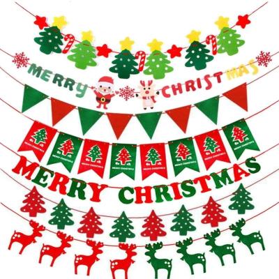 China Ecofriendly Christmas Flag Hanging Atmosphere Decorate Decorations Felt Christmas Tree Pendants Flag For Birthdays club and Christmas for sale