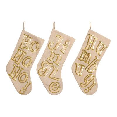 China Cloth Sequin letter Wholesale Bulk Personalised Custom Sublimated Mini Middle Large Plush Velvet Linen Christmas Stockings for sale