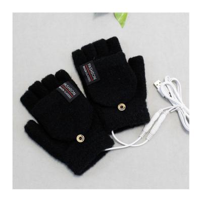 China TWILL Touch Gloves Touch Screen Windproof Cycling Half Finger Warm Winter Outdoor Heating Glove for sale