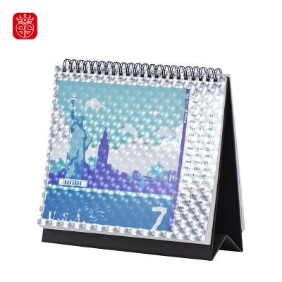 China Business Holographic Paper Printing Custom Desk Calendar 2020 for sale