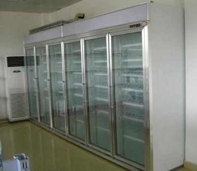 China Single-Temperature Multi Deck Display Glass Vertical Door Refrigerator Wall Encloses Glass Door Display Cooler for sale