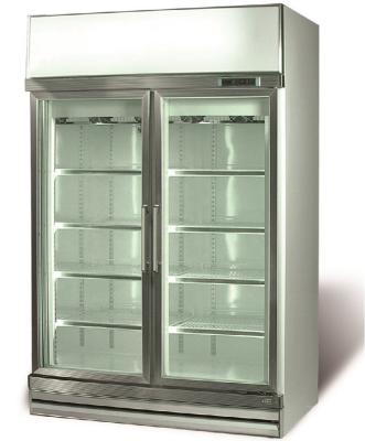 China Single-Temperature Double Doors Glass Fridge Glass Door Drink Cooler Pepsi Fridge for sale