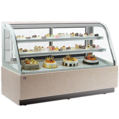 China Single-temperature Guangdong Supplier Glass Cake Showcase Display Refrigerator Showcase for sale