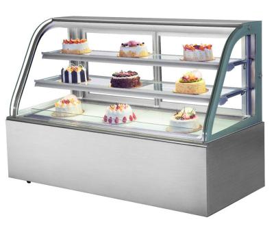 China High Quality Single-temperature Bakery Equipment Curved Cake Fridge Glass Refrigerator with CE for sale