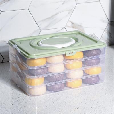 China Portable Universal Fresh-keeping Fresh-keeping Box Dumpling Salad Box Large Freshness Household Food Transparent Cake Storage Fresh-Keeping Tray for sale