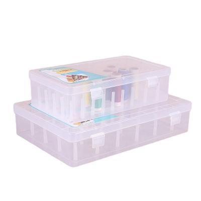 China Salon 24/42-axis plastic thread box household needle and thread storage box hussif etwee multifunctional transparent work basket high for sale